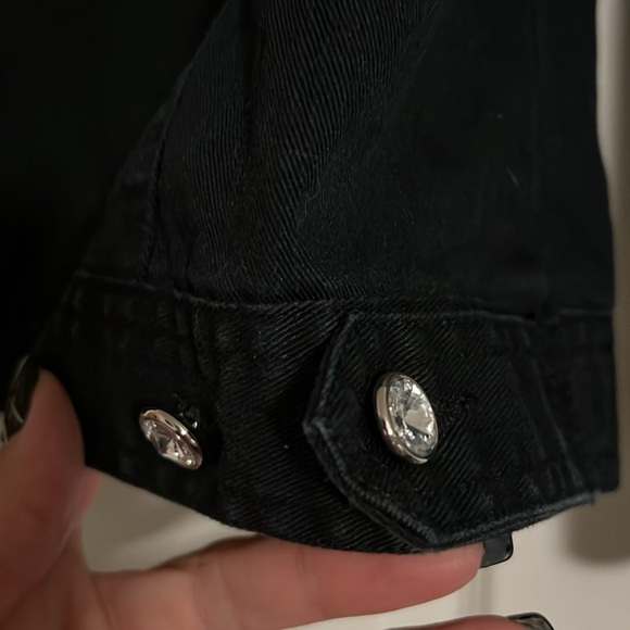 Ruby Rd Black Rhinestone Embellished Jean Jacket - Picture 9 of 13
